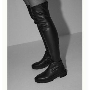 NWOT Zara Black Thigh High Flat Boots!!!
